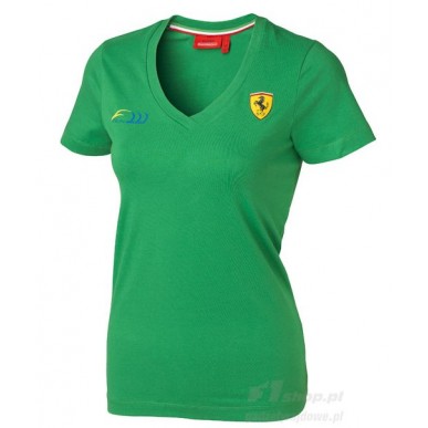 Футболка Ferrari Massa V-neck женская GREEN