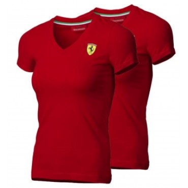 Футболка Ferrari V-Neck женcкая RED