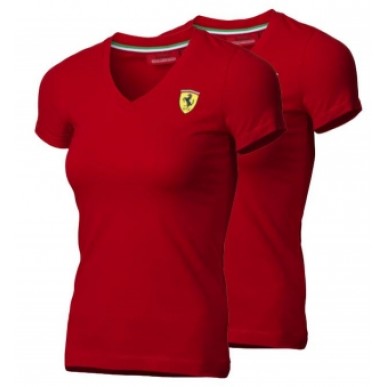 Футболка Ferrari V-Neck женcкая RED